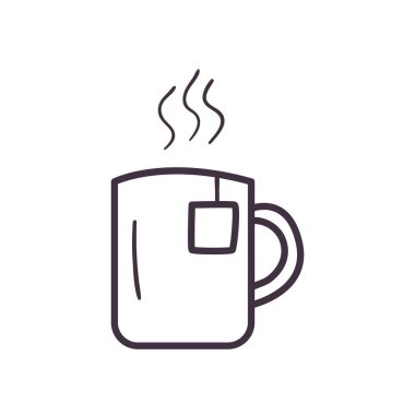 Poşet satırı biçim vektör tasarımlı çay kupası