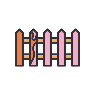 Boya çizgisi olan çit ve biçim ikonu vektör tasarımını doldur