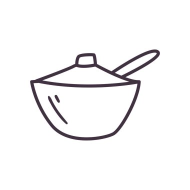 Şeker kasesi çizgisi biçim vektör tasarımı