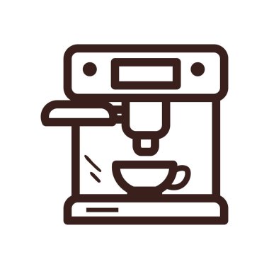 kahve fincanı makine satırı biçim vektör tasarımında
