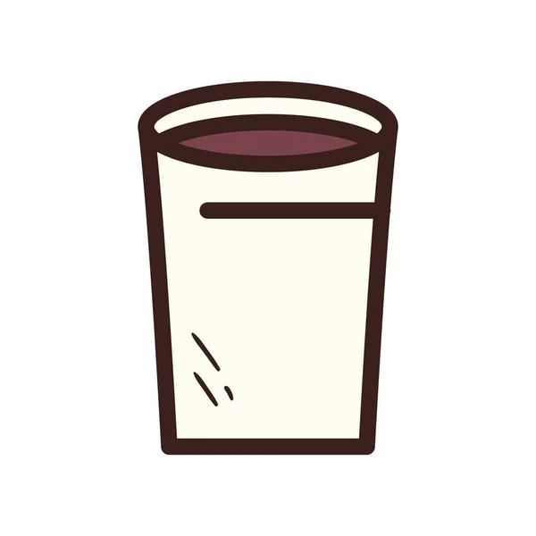 Šálek kávy řádek a výplň styl ikony vektor design — Stockový vektor