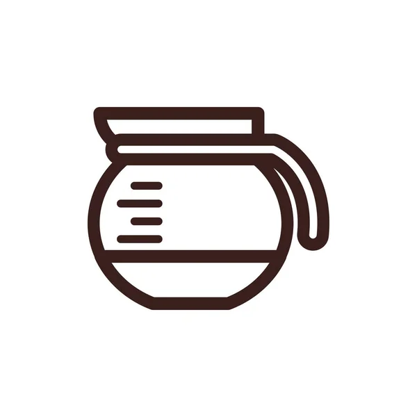 커피 팟 라인 스타일 아이콘 벡터 설계 — 스톡 벡터