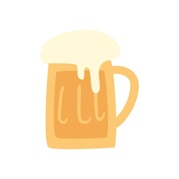Vetro di birra forma libera stile icona vettoriale design — Vettoriale Stock