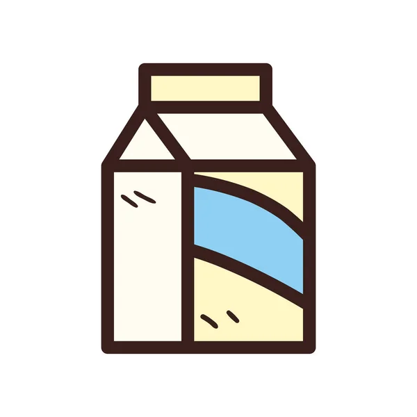 Milk box line and fill style icon vector design — Stock Vector
