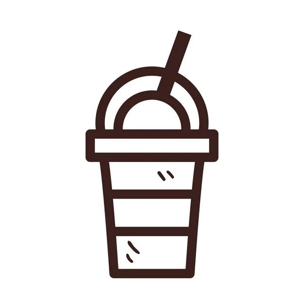 Caneca de café com design de vetor ícone de estilo de linha de capa —  Vetores de Stock