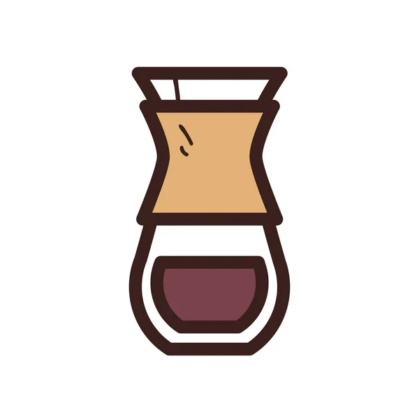 Línea de vidrio de café y relleno icono de estilo de diseño vectorial — Archivo Imágenes Vectoriales