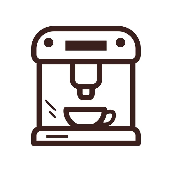 Coffee cup in machine line style icon vector design — Stock Vector