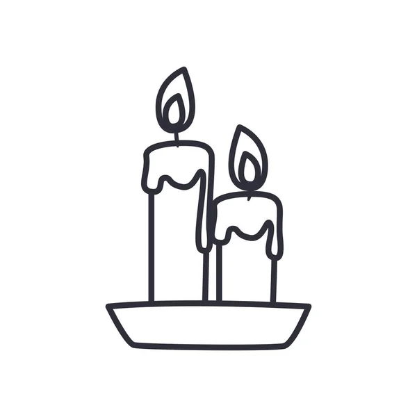 Candles line style icon vector design — Stock Vector