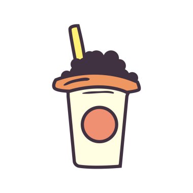 Saman ve böğürtlen sıralı çay kupası ve biçim ikonu vektör tasarımı