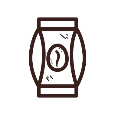 kahve çekirdeği torbası çizgisi simge vektör tasarımı