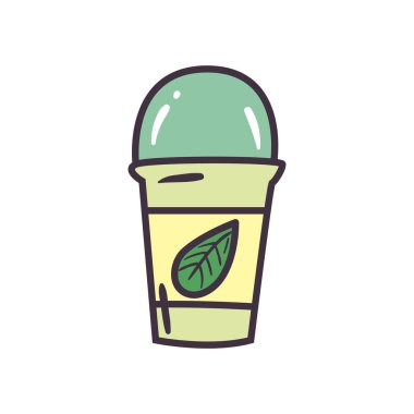 kapak satırlı çay kupası ve biçim ikonu vektör tasarımı