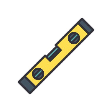 Yapı seviyesi çizgisi ve biçim ikonu vektör tasarımını doldur