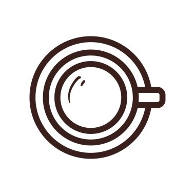 kahve fincanı çizgisi biçim vektör tasarımı