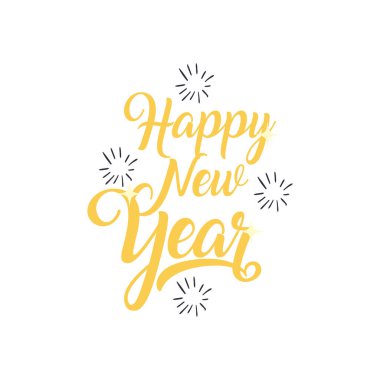 Yeni yılınız kutlu olsun biçim ikonu vektör tasarımı