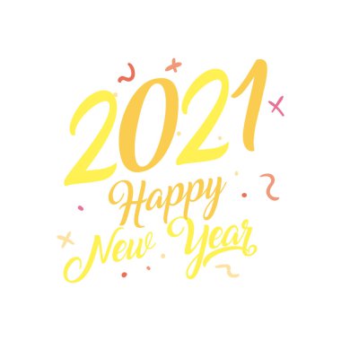 2021 Mutlu yeni yıl serbest biçim vektör tasarımı