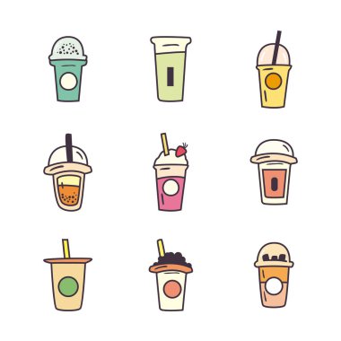 Çay çizgisi ve doldurma biçim ikonu vektör dizaynı