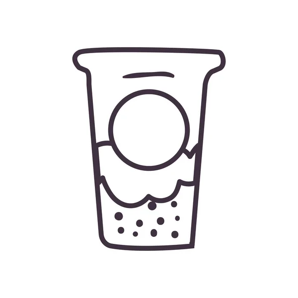 Τσάι κούπα γραμμή στυλ εικονίδιο διάνυσμα σχεδιασμό — Διανυσματικό Αρχείο