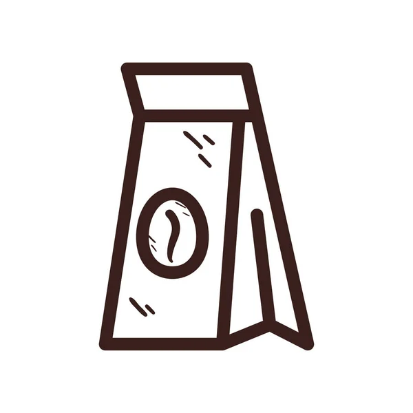 Café grains sac ligne style icône vectoriel design — Image vectorielle