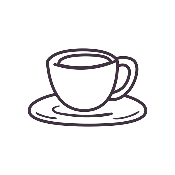 Thé tasse ligne style icône vecteur design — Image vectorielle