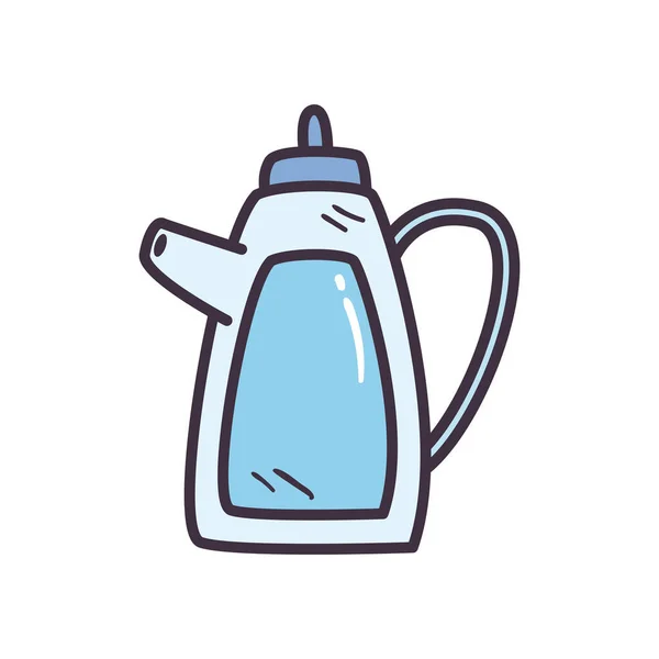 Línea de hervidor de agua de té y relleno icono de diseño de vectores — Archivo Imágenes Vectoriales