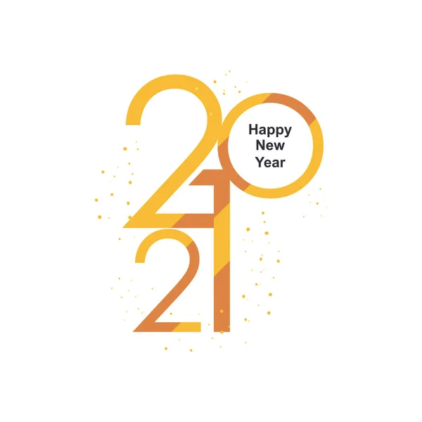2021 feliz ano novo design vetor ícone de estilo de forma livre — Vetor de Stock
