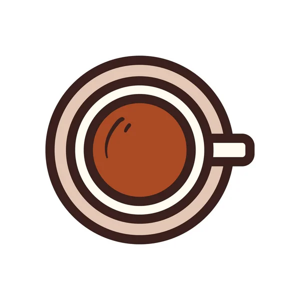 Ligne de tasse de café et design vectoriel icône de style de remplissage — Image vectorielle