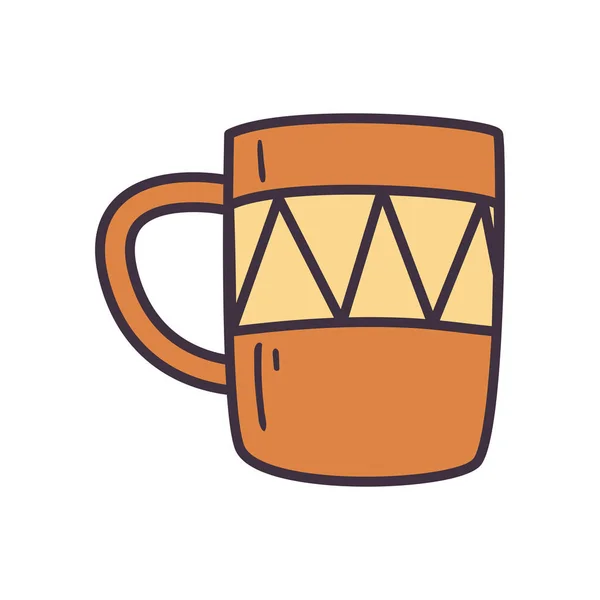 Línea de taza de té y relleno icono de estilo de diseño de vectores — Vector de stock