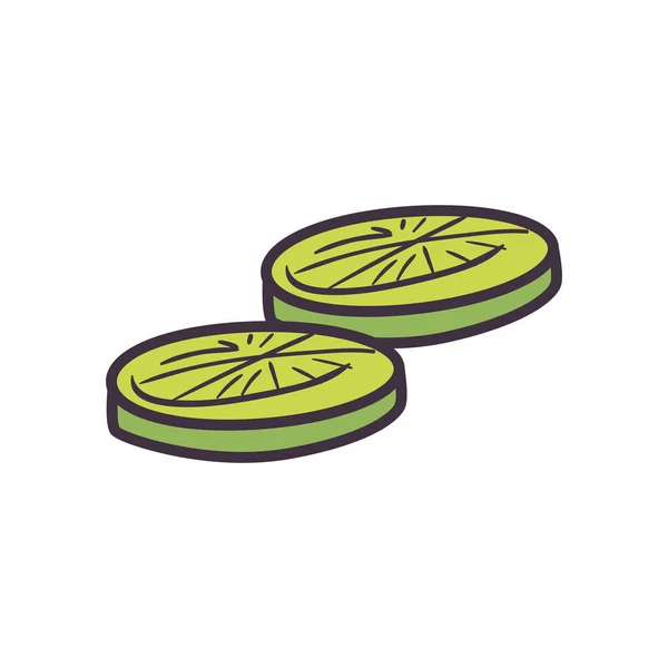 Линии лимонов и дизайн иконок стиля заливки — стоковый вектор