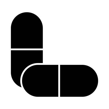 tıbbi kapsüller simgesi, siluet biçimi