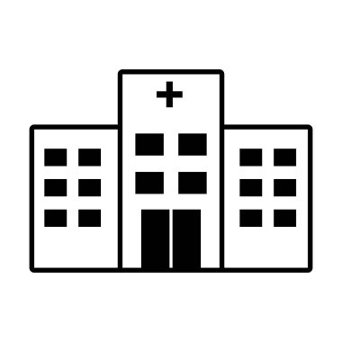 Hastane binası simgesi, satır biçimi