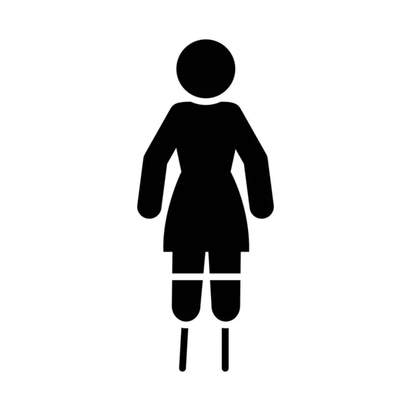 Mann mit Beinprothese-Ikone, Silhouette-Stil — Stockvektor