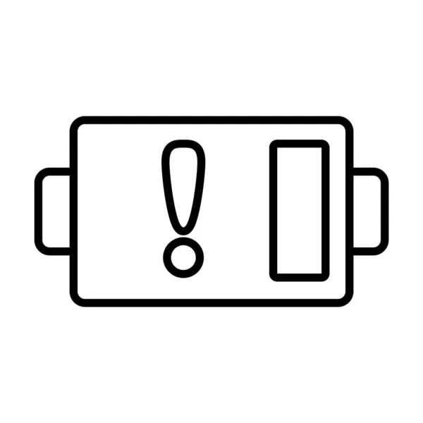 Låg batteri symbol ikon, linje stil — Stock vektor