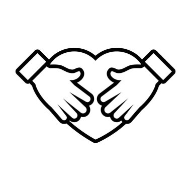 Eller ikonlu kalp, satır biçimi