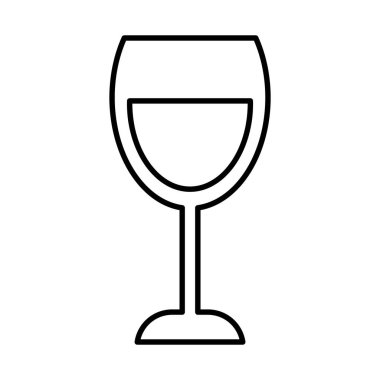 şarap cam simgesi çizgisi tarzı