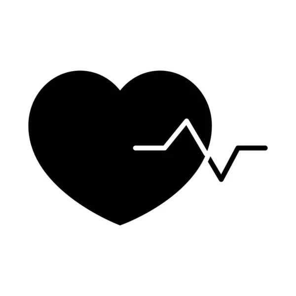 Ikona serca cardio, styl sylwetka — Wektor stockowy
