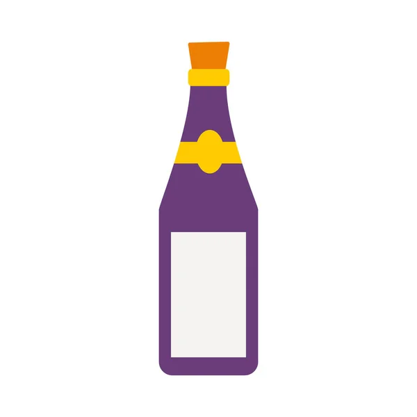 Wine bottle icon, flat style — Stock Vector