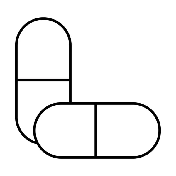 Medicinska kapslar ikon, linje stil — Stock vektor