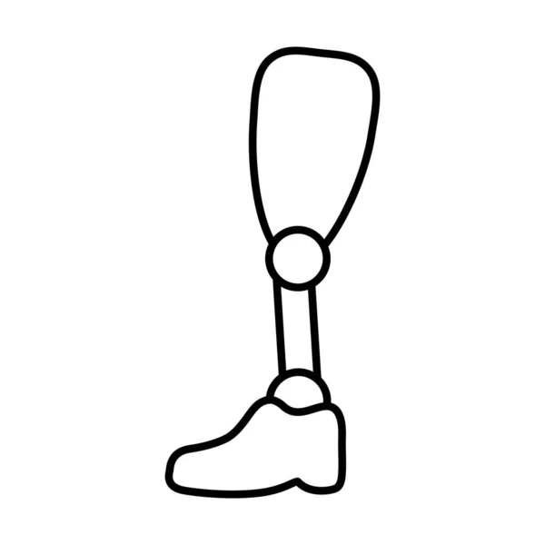 Disabilities concept, Prosthetic leg icon, line style — Stock Vector
