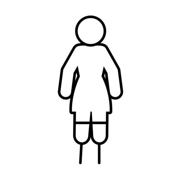 Man With Leg Prosthesis Icon, line style — Stockový vektor