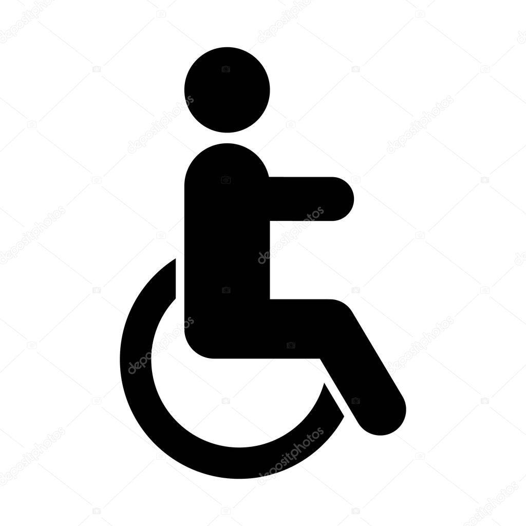 wheelchair symbol icon, silhouette style