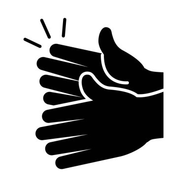 Eller alkış simgesi, siluet biçimi