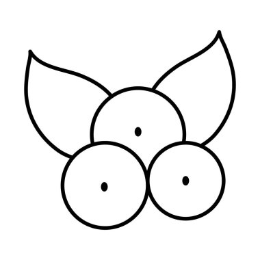 yaban mersini ve yaprak simgesi, çizgi biçimi