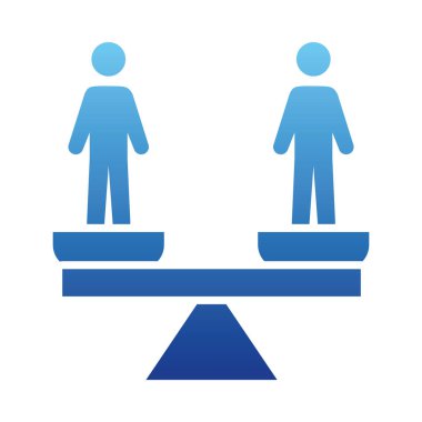İnsanların simgesi, gradyan biçimi ile tartı