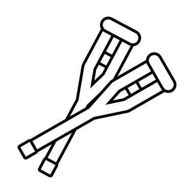 engelliler konsepti, koltuk değnekleri simgesi, satır biçimi