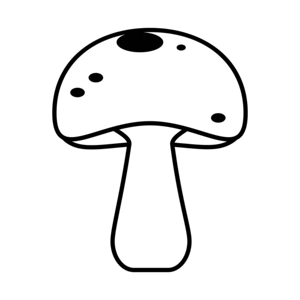 蘑菇图标图像,线条风格 — 图库矢量图片
