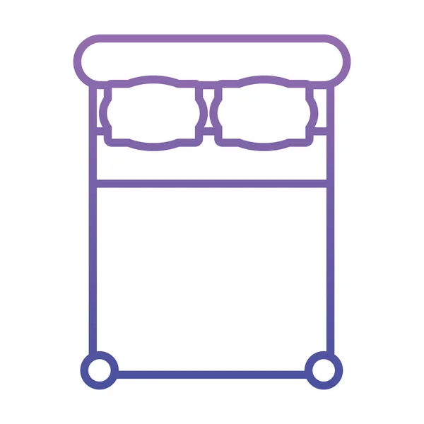 Top view of double bed icon, gradient style — Stock Vector