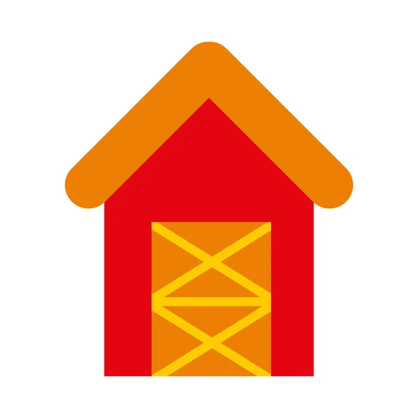 Granja granero icono, estilo plano — Vector de stock