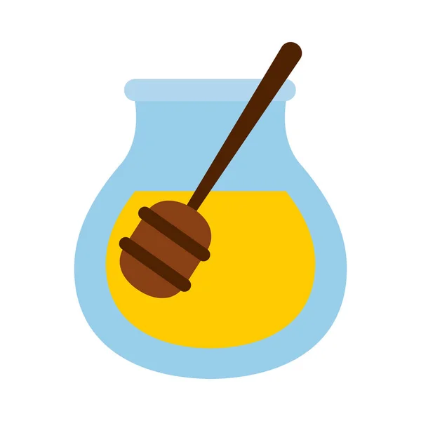 Honey jar icon, icon flat style — Stock Vector