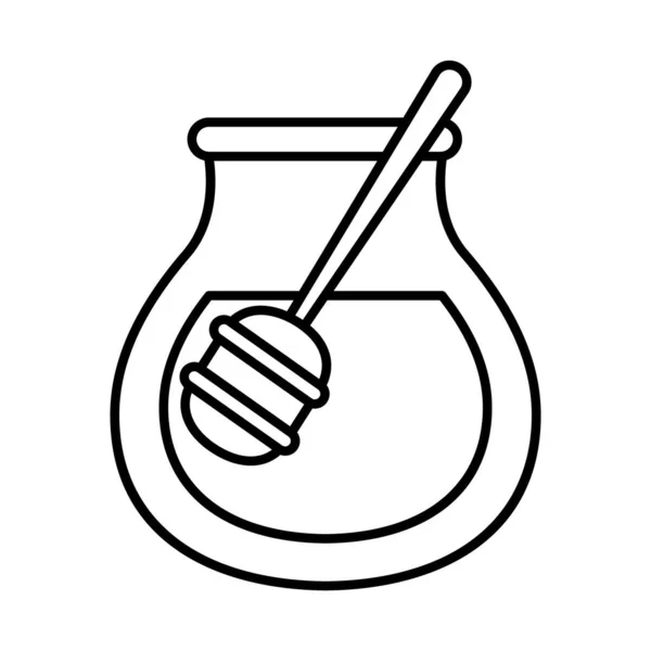 Honey jar icon line style — Stock Vector