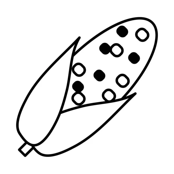 Icône de légume de maïs, style ligne — Image vectorielle